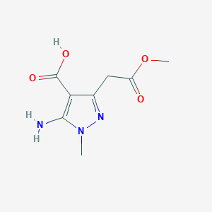 molecular formula C8H11N3O4 B13702438 5-Amino-3-(2-methoxy-2-oxoethyl)-1-methyl-1H-pyrazole-4-carboxylic Acid 