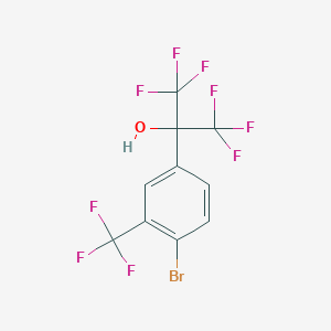 molecular formula C10H4BrF9O B13702501 2-(4-Bromo-3-(trifluoromethyl)phenyl)-1,1,1,3,3,3-hexafluoropropan-2-ol 