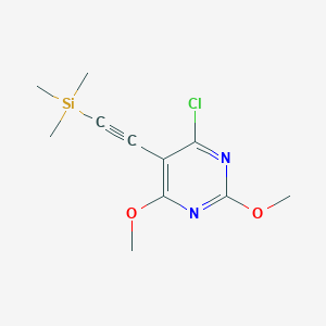 molecular formula C11H15ClN2O2Si B13702540 4-Chloro-2,6-dimethoxy-5-[(trimethylsilyl)ethynyl]pyrimidine 