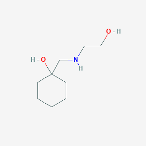 molecular formula C9H19NO2 B1370256 1-{[(2-Hydroxyethyl)amino]methyl}cyclohexan-1-ol 