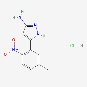 molecular formula C10H11ClN4O2 B13702605 3-Amino-5-(5-methyl-2-nitrophenyl)pyrazole Hydrochloride 