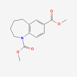 molecular formula C14H17NO4 B13702623 Dimethyl 2,3,4,5-Tetrahydro-1H-benzo[b]azepine-1,7-dicarboxylate 