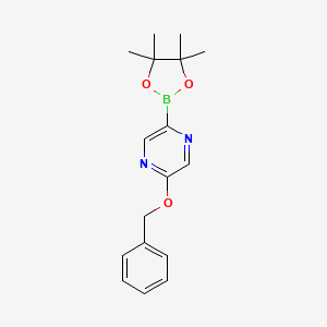 molecular formula C17H21BN2O3 B13702633 5-(Benzyloxy)pyrazine-2-boronic Acid Pinacol Ester 