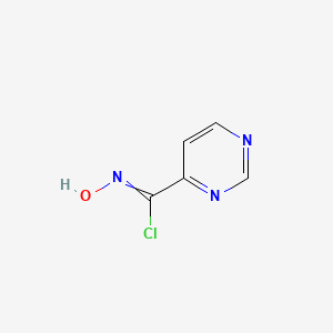 molecular formula C5H4ClN3O B13702652 N-Hydroxypyrimidine-4-carbimidoyl Chloride 