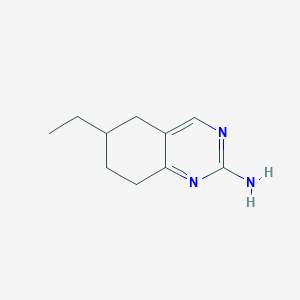 molecular formula C10H15N3 B13702672 6-Ethyl-5,6,7,8-tetrahydroquinazolin-2-amine 