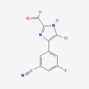 3-(5-Bromo-2-formyl-4-imidazolyl)-5-fluorobenzonitrile