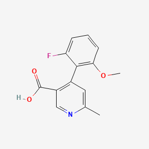 molecular formula C14H12FNO3 B13702717 4-(2-Fluoro-6-methoxyphenyl)-6-methylnicotinic Acid 