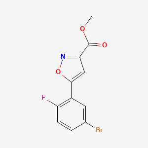 molecular formula C11H7BrFNO3 B13702729 Methyl 5-(5-Bromo-2-fluorophenyl)isoxazole-3-carboxylate 