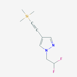 molecular formula C10H14F2N2Si B13702735 1-(2,2-Difluoroethyl)-4-[(trimethylsilyl)ethynyl]-1H-pyrazole 