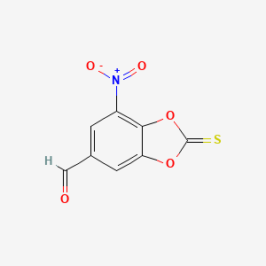 molecular formula C8H3NO5S B13702737 7-Nitro-2-thioxobenzo[d][1,3]dioxole-5-carbaldehyde 