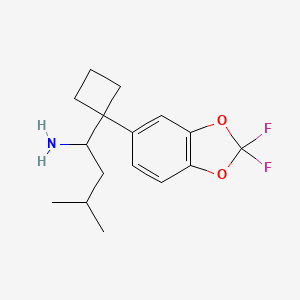 molecular formula C16H21F2NO2 B13702742 1-[1-(2,2-Difluoro-1,3-benzodioxol-5-yl)cyclobutyl]-3-methyl-1-butylamine 