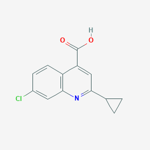 molecular formula C13H10ClNO2 B13702871 7-Chloro-2-cyclopropylquinoline-4-carboxylic Acid 