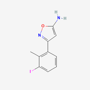 molecular formula C10H9IN2O B13702912 3-(3-Iodo-2-methylphenyl)isoxazol-5-amine 