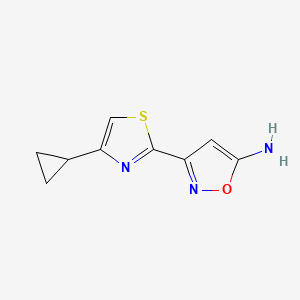 molecular formula C9H9N3OS B13702915 3-(4-Cyclopropylthiazol-2-yl)isoxazol-5-amine 