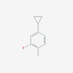 molecular formula C10H11F B13702945 4-Cyclopropyl-2-fluoro-1-methylbenzene 