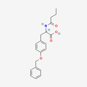 molecular formula C20H23NO4 B13702993 2-(Butanoylamino)-3-(4-phenylmethoxyphenyl)propanoic acid 