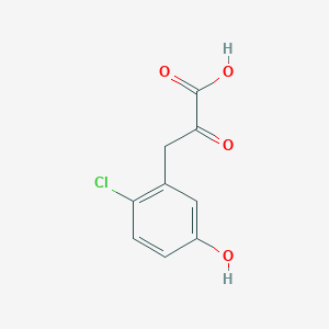 molecular formula C9H7ClO4 B13703098 3-(2-Chloro-5-hydroxyphenyl)-2-oxopropanoic acid 