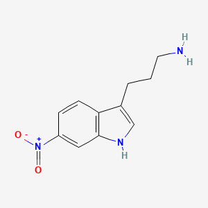 molecular formula C11H13N3O2 B13703204 3-(6-Nitro-3-indolyl)-1-propanamine 