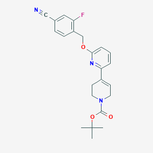 molecular formula C23H24FN3O3 B13703215 tert-Butyl 6-((4-cyano-2-fluorobenzyl)oxy)-3',6'-dihydro-[2,4'-bipyridine]-1'(2'H)-carboxylate 