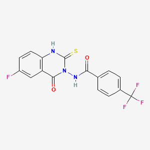 N-[6-Fluoro-4-oxo-2-thioxo-1,2-dihydroquinazolin-3(4H)-yl]-4-(trifluoromethyl)benzamide