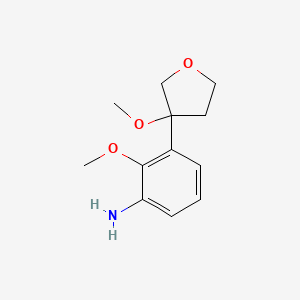 molecular formula C12H17NO3 B13703324 2-Methoxy-3-(3-methoxy-3-tetrahydrofuryl)aniline 