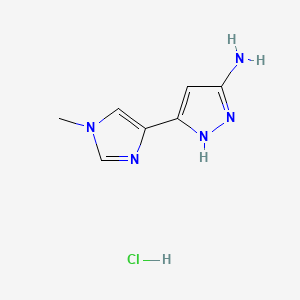 molecular formula C7H10ClN5 B13703345 3-Amino-5-(1-methyl-4-imidazolyl)pyrazole Hydrochloride 