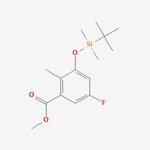 molecular formula C15H23FO3Si B13703361 Methyl 3-((tert-butyldimethylsilyl)oxy)-5-fluoro-2-methylbenzoate 