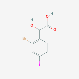 molecular formula C8H6BrIO3 B13703398 2-Bromo-4-iodomandelic acid 