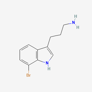 molecular formula C11H13BrN2 B13703438 3-(7-Bromo-3-indolyl)-1-propanamine 