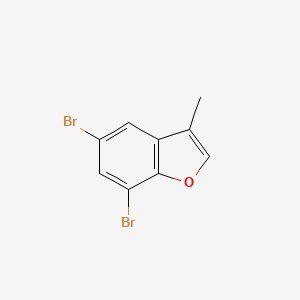 molecular formula C9H6Br2O B13703460 5,7-Dibromo-3-methylbenzofuran 