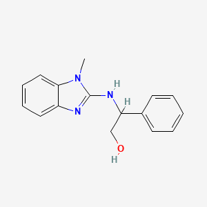 molecular formula C16H17N3O B13703468 (R)-2-[(1-Methyl-2-benzimidazolyl)amino]-2-phenylethanol 