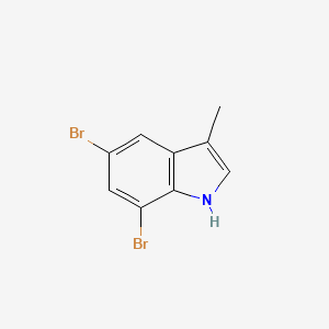 molecular formula C9H7Br2N B13703473 5,7-Dibromo-3-methylindole 