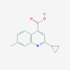 molecular formula C14H13NO2 B13703482 2-Cyclopropyl-7-methylquinoline-4-carboxylic Acid 