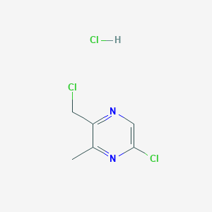 molecular formula C6H7Cl3N2 B13703559 5-Chloro-2-(chloromethyl)-3-methylpyrazine Hydrochloride 