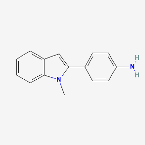 molecular formula C15H14N2 B13703597 4-(1-Methyl-2-indolyl)aniline 