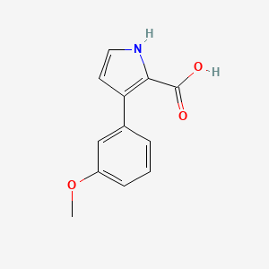 molecular formula C12H11NO3 B13703606 3-(3-Methoxyphenyl)-1H-pyrrole-2-carboxylic Acid 