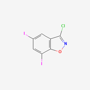 molecular formula C7H2ClI2NO B13703637 3-Chloro-5,7-diiodobenzisoxazole 