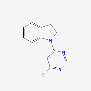 molecular formula C12H10ClN3 B1370365 1-(6-氯-4-嘧啶基)吲哚啉 CAS No. 293292-33-8