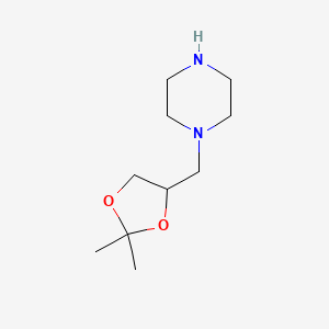 molecular formula C10H20N2O2 B1370366 1-(2,2-二甲基-[1,3]二氧戊环-4-基甲基)-哌嗪 CAS No. 82516-57-2