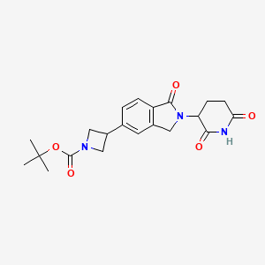 molecular formula C21H25N3O5 B13703676 3-[5-(1-Boc-3-azetidinyl)-1-oxo-2-isoindolinyl]piperidine-2,6-dione 