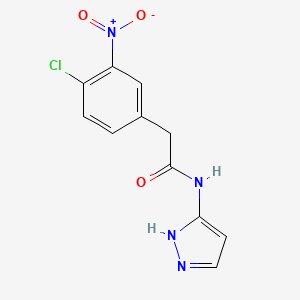 molecular formula C11H9ClN4O3 B13703747 2-(4-Chloro-3-nitrophenyl)-N-(3-pyrazolyl)acetamide 