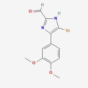 molecular formula C12H11BrN2O3 B13703802 5-Bromo-4-(3,4-dimethoxyphenyl)imidazole-2-carbaldehyde 