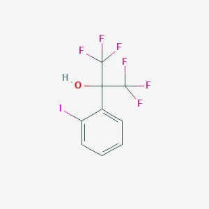 molecular formula C9H5F6IO B13703817 alpha,alpha-Bis(trifluoromethyl)-2-iodobenzyl alcohol 