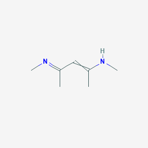 molecular formula C7H14N2 B13703891 N-Methyl-4-(methylimino)-2-penten-2-amine 