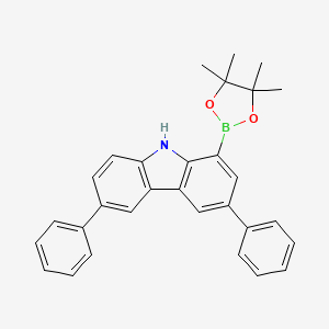 molecular formula C30H28BNO2 B13703900 3,6-bis(Phenyl)-1-(4,4,5,5-tetramethyl-1,3,2-dioxaborolan-2-yl)-9H-carbazole 