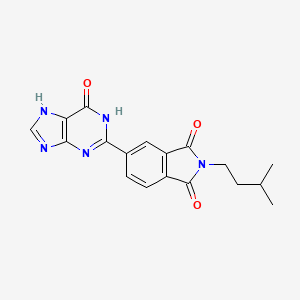 molecular formula C18H17N5O3 B13703908 2-Isopentyl-5-(6-oxo-6,9-dihydro-1H-purin-2-yl)isoindoline-1,3-dione 