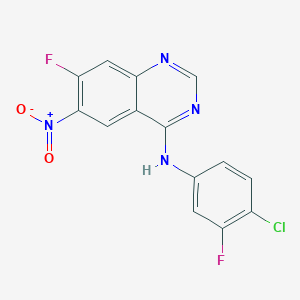 N-(4-Chloro-3-fluorophenyl)-7-fluoro-6-nitroquinazolin-4-amine