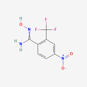 molecular formula C8H6F3N3O3 B13703943 N'-hydroxy-4-nitro-2-(trifluoromethyl)benzenecarboximidamide 