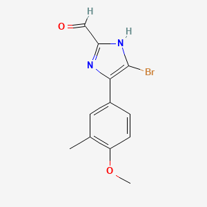 molecular formula C12H11BrN2O2 B13704001 5-Bromo-4-(4-methoxy-3-methylphenyl)imidazole-2-carbaldehyde 