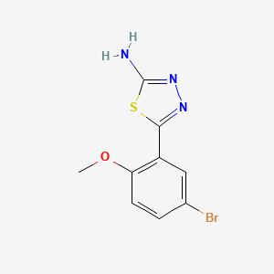 molecular formula C9H8BrN3OS B13704050 5-(5-Bromo-2-methoxyphenyl)-1,3,4-thiadiazol-2-amine 